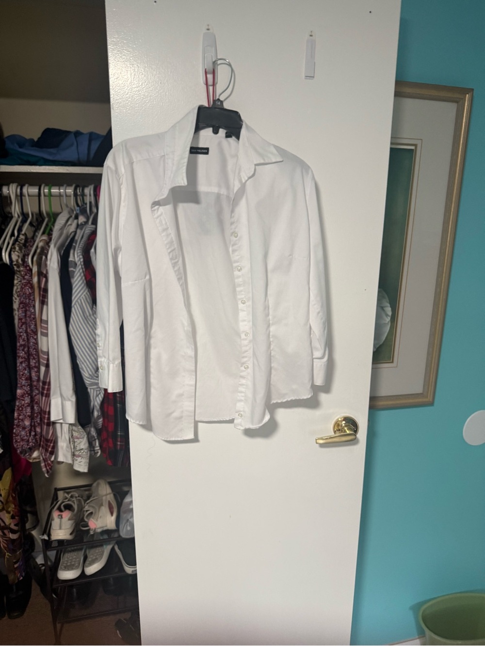Van Heusen White Button-Down Blouse - Classic Collared Top
